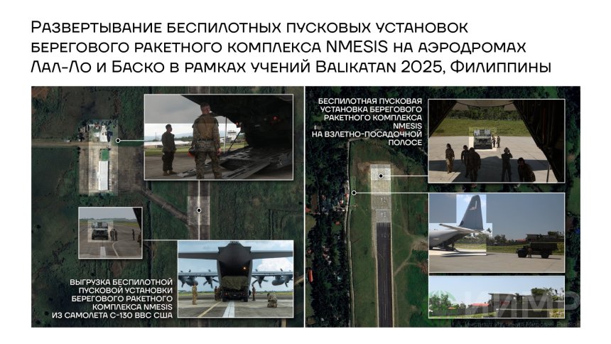 Развертывание беспилотных систем пусковых установок берегового ракетного комплекса NMESIS на аэродромах Лал-Ло и Баско в рамках учений в 2025 году, Филиппины