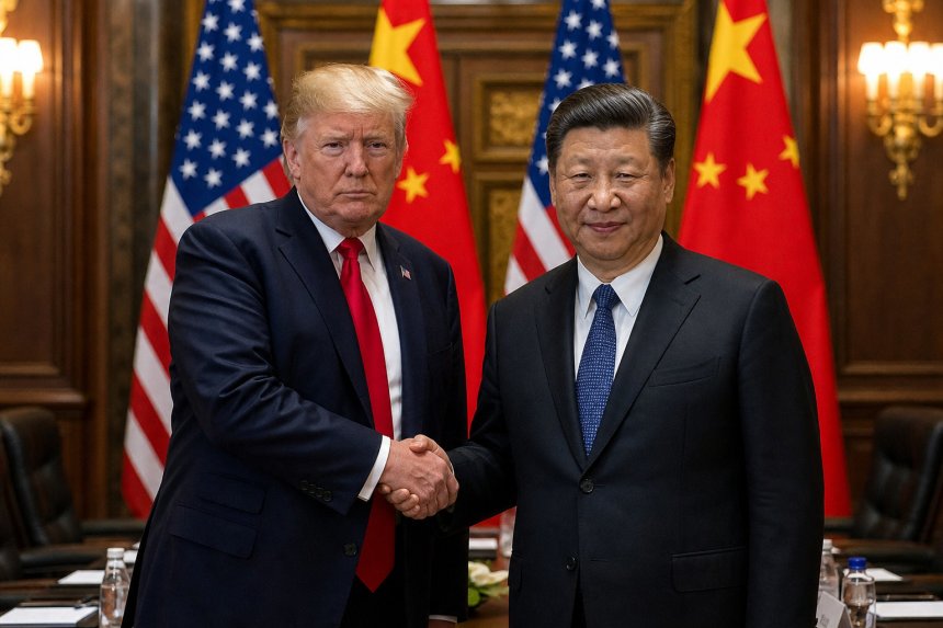 Трамп и Си пожимают друг другу руки