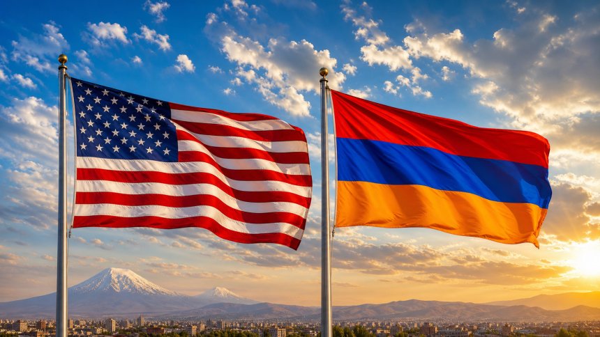 Флаги США и Армении