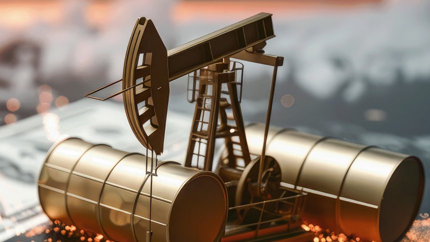 Качалка нефти на бочках