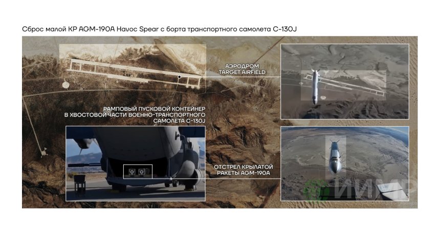 Сброс малой KP AGM Havoc Spear c борта транспортного самолета С-130J