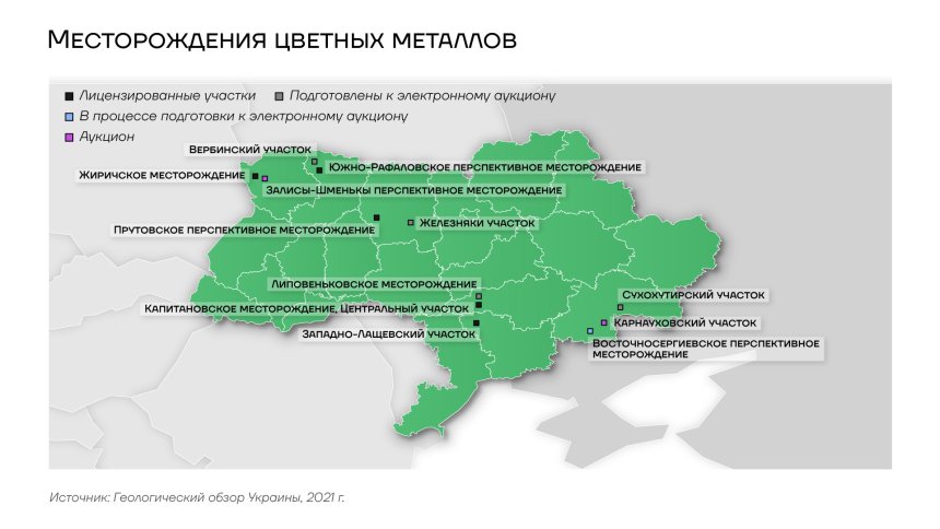 Месторождения цветных металлов на территории Украины