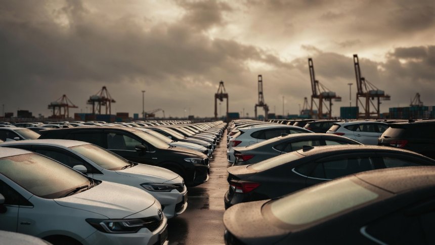 автомобили в порту