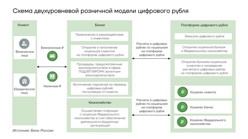 Схема работы цифрового рубля