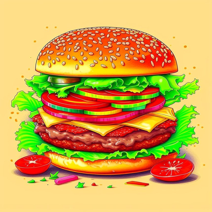 Гамбургер, рисунок