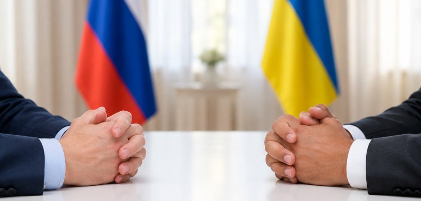 Флаги России и Украины