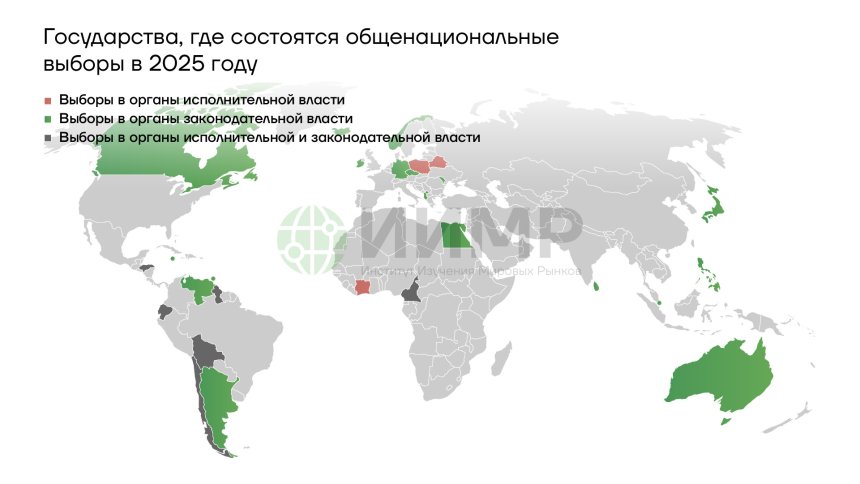 Государства, где пройдут общенациональные выборы в 2025 году