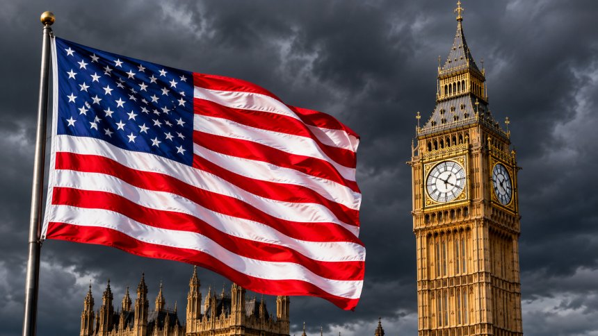 Флаг США и лондонский Биг-Бен