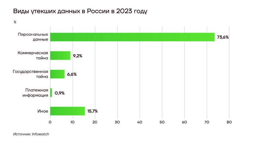 Виды утекших данных в России в 2023 году